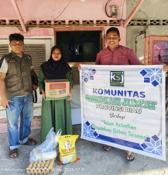 KSJ Riau Kembali Berbagi Paket Sembako, Tebar Kebaikan Ringankan Beban Sesama