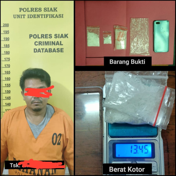 Satu Orang Pria Diduga Pelaku Penyalahgunaan Narkotika Diamankan Polres Siak