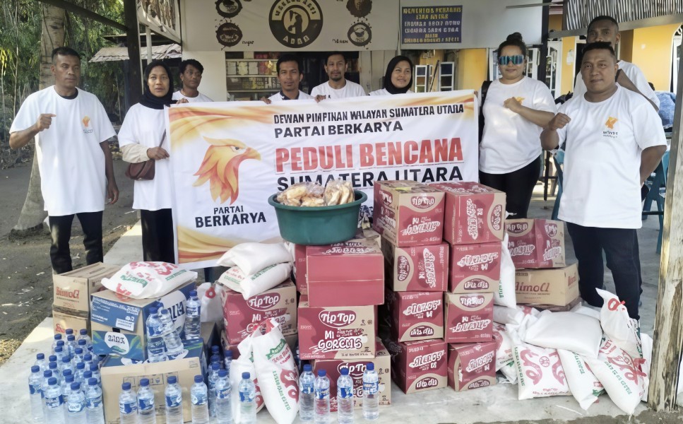 Partai Berkarya Sumut Salurkan Bantuan Korban Banjir di Kabupaten Langkat dan Binjai