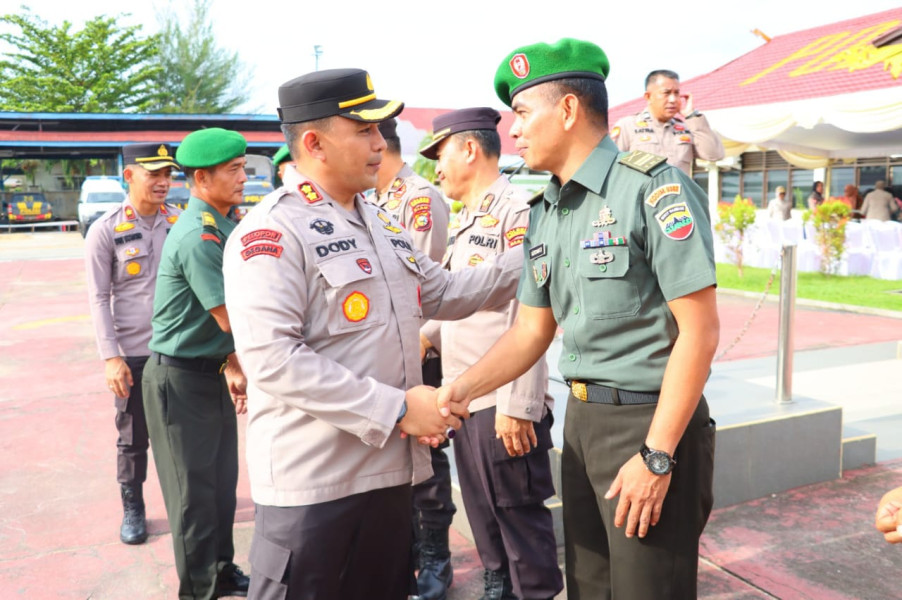 Indahnya Soliditas TNI - POLRI, Melalui Acara Halal Bi Halal Di Mapolres Inhu Melihatkan Sinergi TNI - POLRI