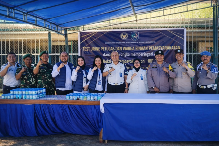 Komitmen Berantas Narkoba, Lapas Kelas IIA Pekanbaru Libatkan APH Eksternal dalam Tes Urine HBP ke-62
