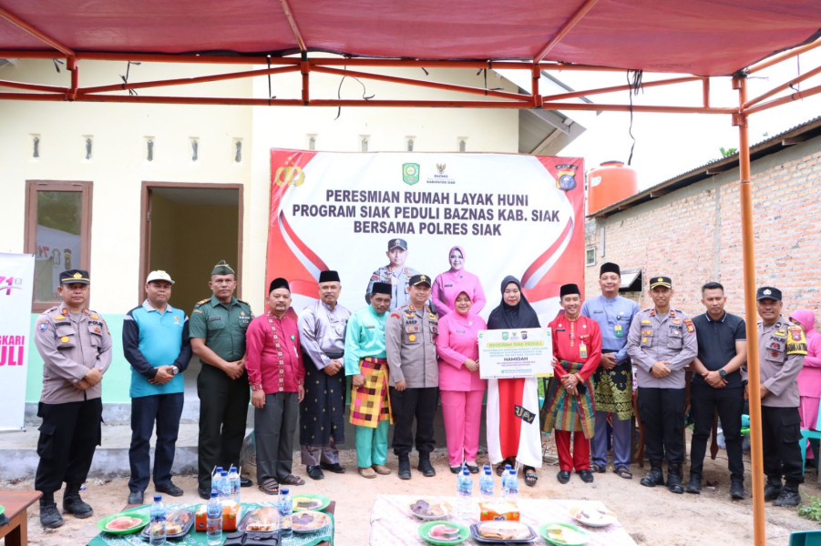 Polres Siak Kembali Serahkan 1 Unit Rumah Layak Huni Hasil Program Bedah Rumah Presisi