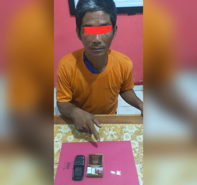 Tim Unit Reskrim Polsek Sungai Apit Amankan Satu Orang Pria Diduga Pelaku Penyalahgunaan Narkotika