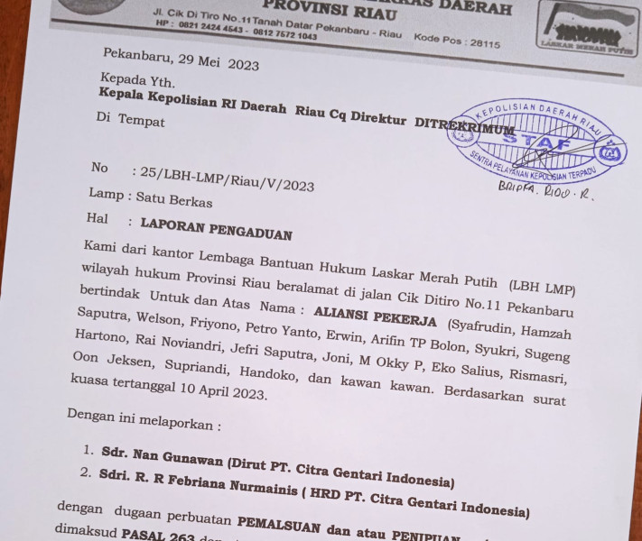 Dugaan Pemalsuan Slip Gaji, Direktur dan HRD CGI Dipidanakan