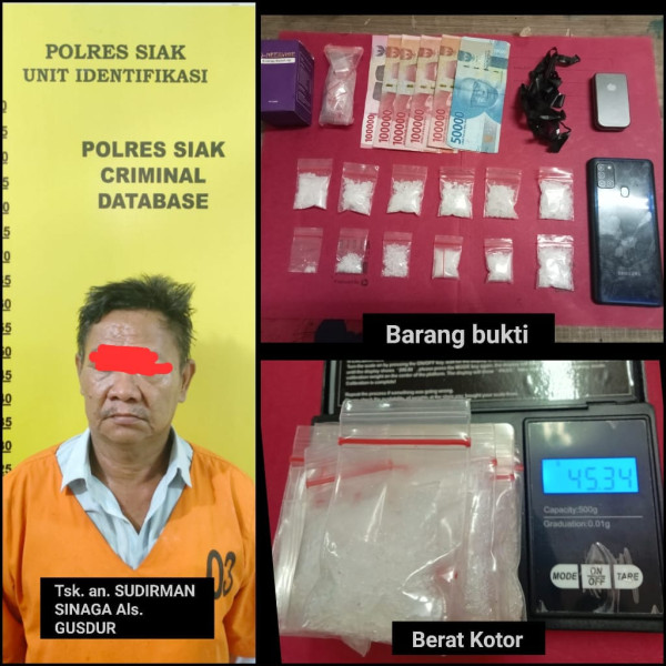 Tim Opsnal Satres Narkoba Polres Siak Amankan Satu Orang Pria Diduga Pelaku Penyalahgunaan Narkotika