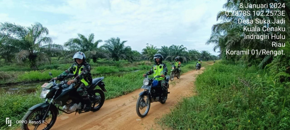 Anggota Koramil 01/Rengat Gencar Patroli dan Sosialisasi Karhutla di Wilayah Binaan.