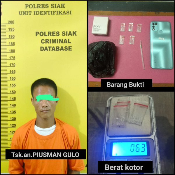 Diduga Pelaku Penyalahgunaan Narkotika, Tim Opsnal Satres Narkoba Polres Siak Amankan Satu Orang Pria