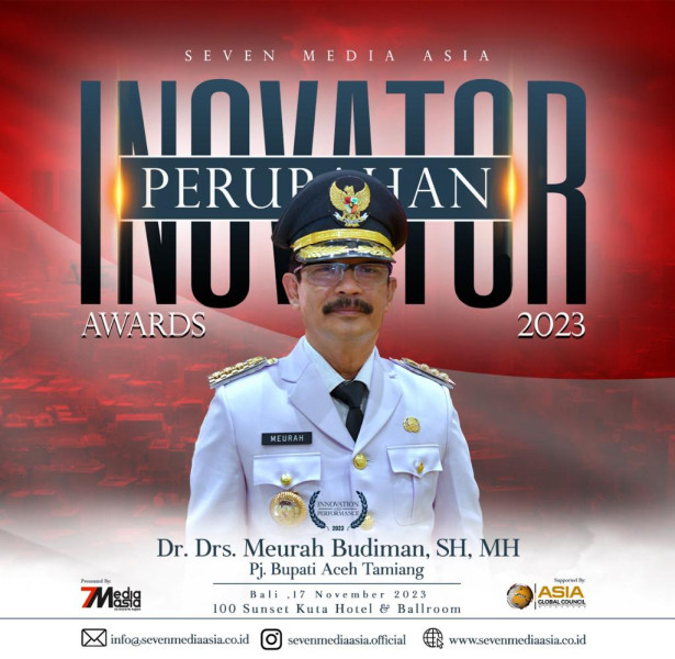 PJ Bupati Aceh Tamiang, Dr Drs Meurah Budiman SH MH Raih Penghargaan Innovator Perubahan 2023