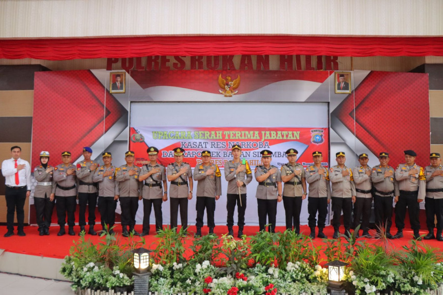 Kapolres Rohil Pimpin Upacara Sertijab Kapolsek Bagan Sinembah dan Kasat Res Narkoba