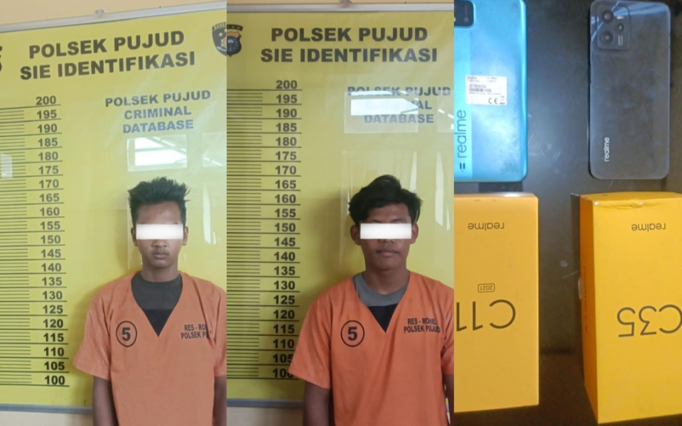 Congkel Jendela Rumah dan Curi HP IRT, 2 Warga Talang Mandau Diringkus Polsek Pujud