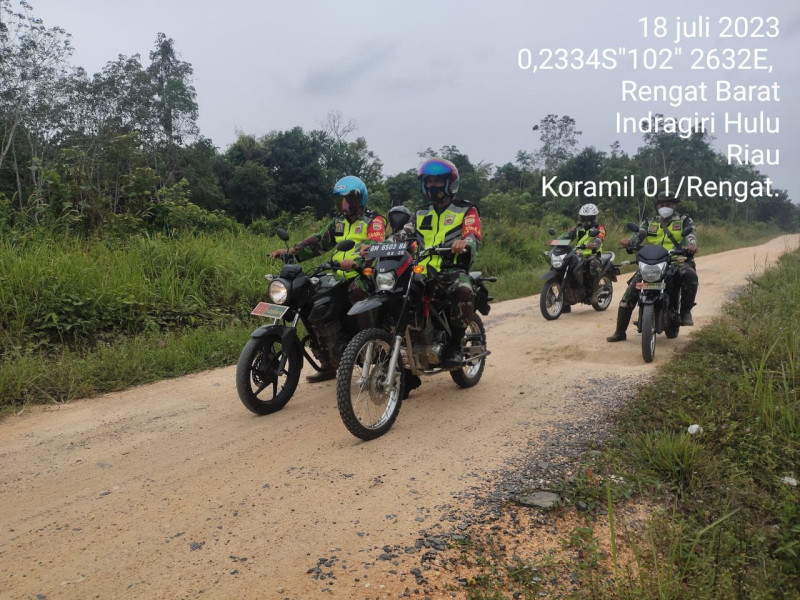 Selalu Waspada Akan Bahaya Karhutla, Koramil01/Rengat Laksanakan Sosialisasi dan Patroli