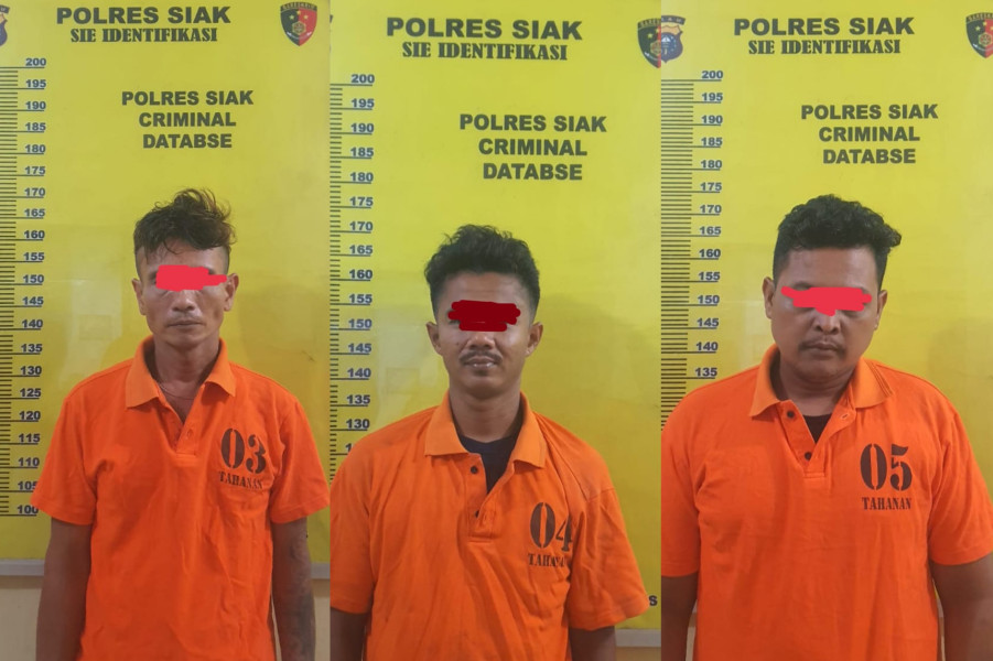 Unit Reskrim Polsek Kandis Amankan Tiga Orang Pria Diduga Pelaku Penyalahgunaan Narkotika di Kampung Belutu