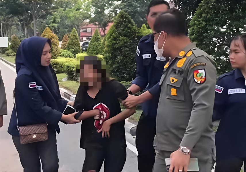 Razia Gepeng di Sudirman, Lima Orang Diamankan Dinsos Pekanbaru