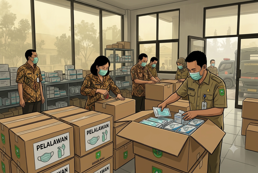 Pemprov Riau Siapkan 18 Ribu Pcs Masker dan Oksigen untuk Pelalawan