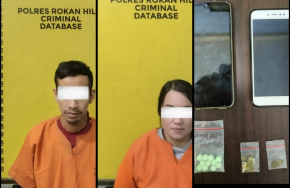 Gerebek Kafe di Banjar XII, Sat Narkoba Polres Rohil Ringkus Pria dan Wanita