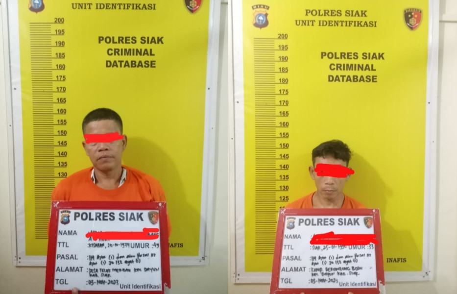 Tim Opsnal Satres Narkoba Polres Siak Amankan Dua Orang Pria Diduga Pelaku Penyalahgunaan Narkotika