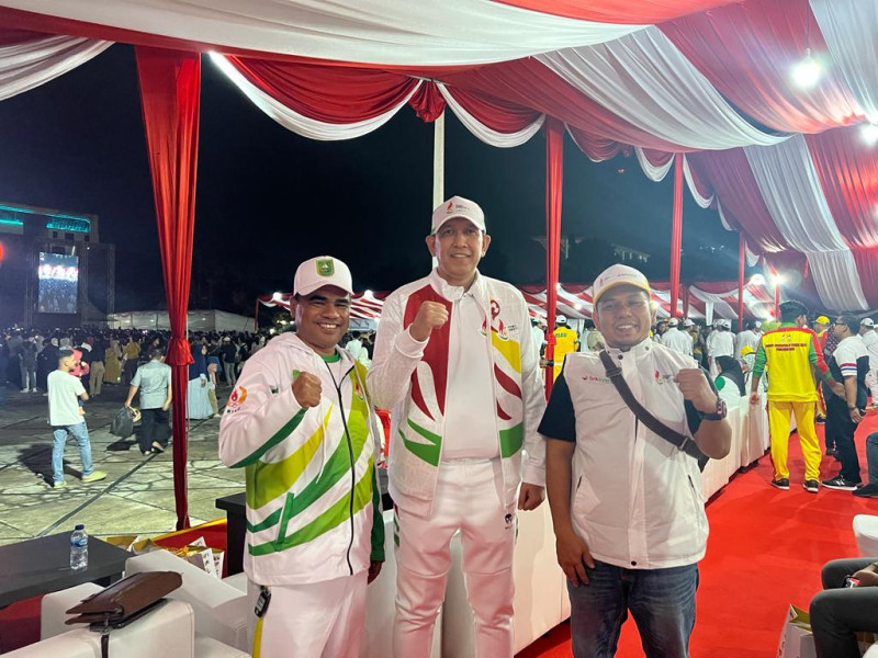 Bupati dan Ketua Umum KONI Rohul Hadiri Opening Ceremony Porwil Sumatera XI Riau 2023