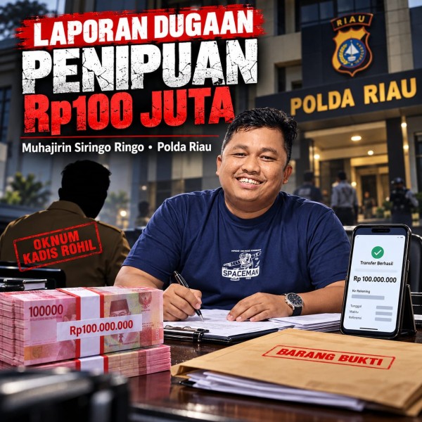 Besok Siang, Muhajirin Siringo Ringo Laporkan Oknum Kadis Rohil ke Polda Riau atas Dugaan Penipuan Rp100 Juta
