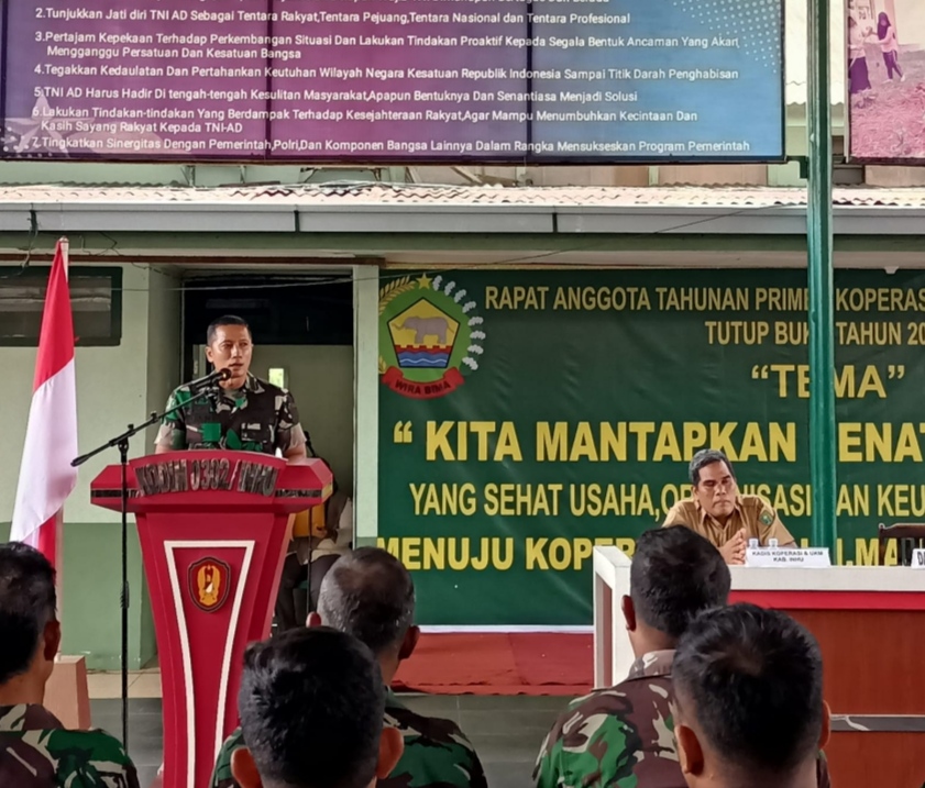 Primer Koperasi Kartika Kodim 0302/Inhu Gelar RAT Tutup Buku Tahun 2022