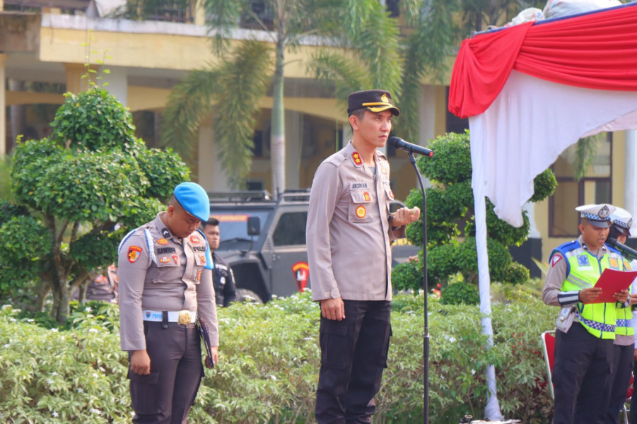 Polres Rohil Gelar Apel Pasukan Pengamanan Pemilihan Penghulu 2023