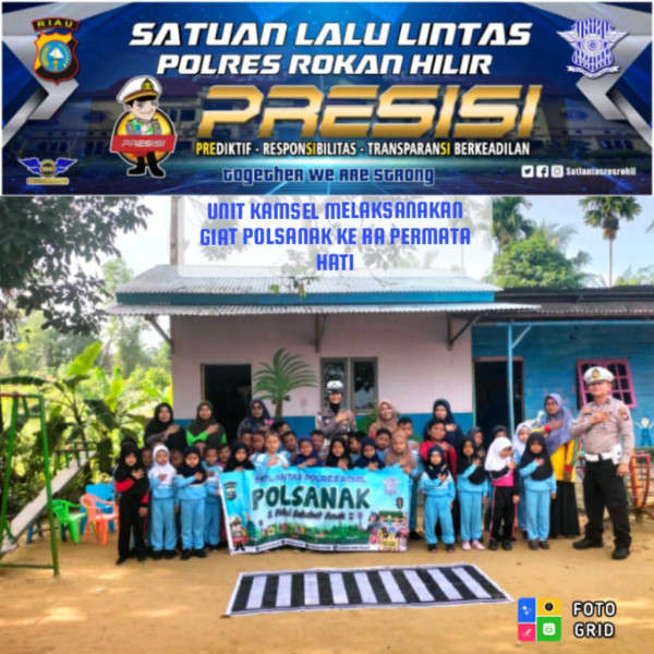 Kembali, Satlantas Polres Rohil Sosialisasi Polsanak di RA Permata Hati