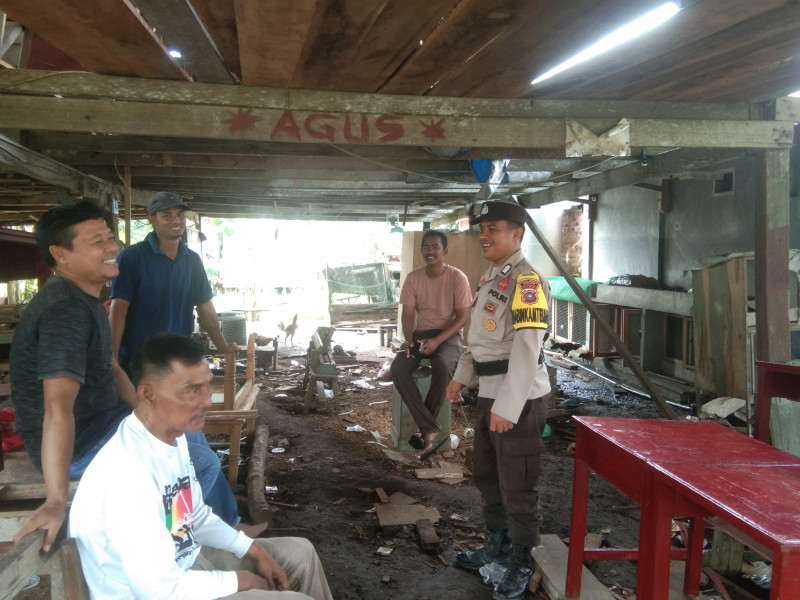 Polsek Bangko Melalui Bhabinkamtibmas Bagan Jawa, Patroli dan Sosialisasi Pemilu Damai 2024