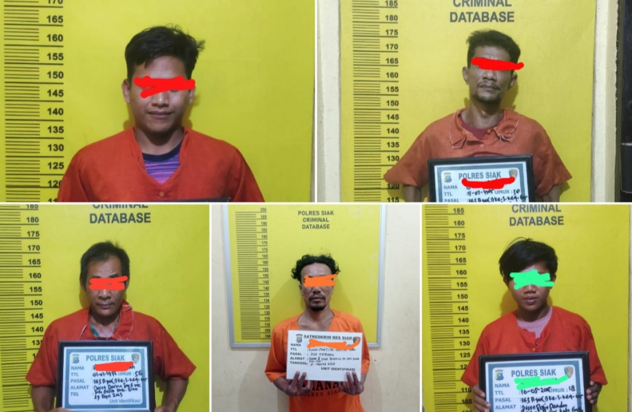Polsek Koto Gasib Berhasil Menangkap Lima Orang Pelaku Curat