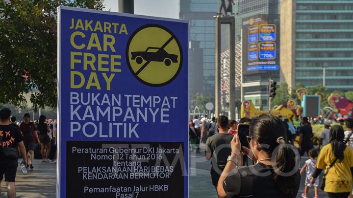 Usai Relawan Ganjar dan Anies Berulah, CFD Jakarta Dipasang Poster Larangan Kampanye