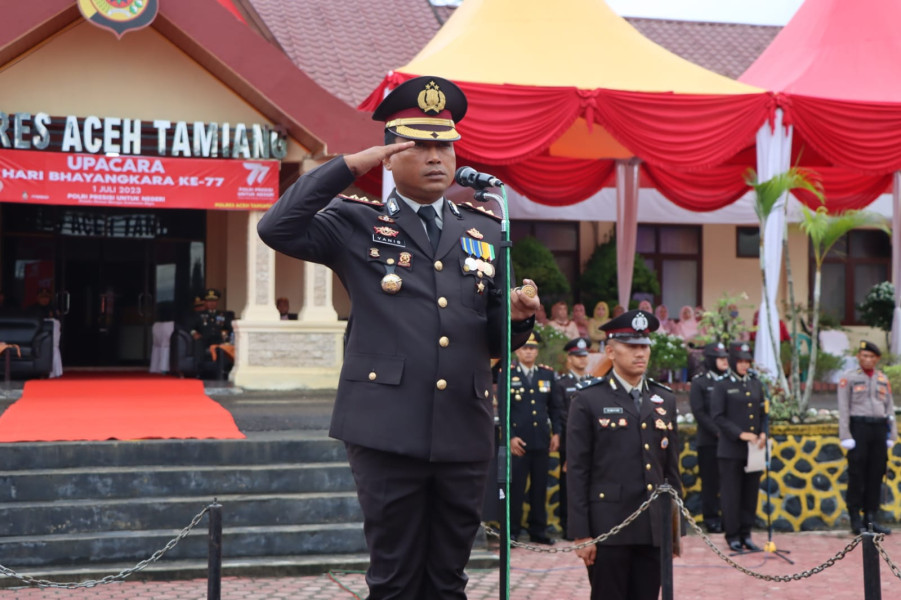 Polri Presisi Untuk Negeri, Tema HUT Bhayangkara ke 77 di Polres Aceh Tamiang