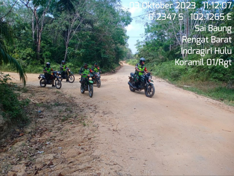 Patroli dan Sosialisasi Karhutla Gencar Dilakukan Anggota Koramil/01 Rengat di Wilayah Binaan