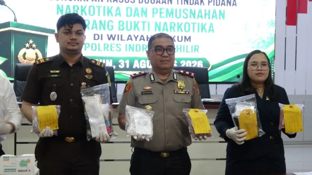 Polres Inhil Ungkap Lima Kasus Narkotika, Musnahkan 337,85 Gram Sabu dan 5.707 Butir Ekstasi