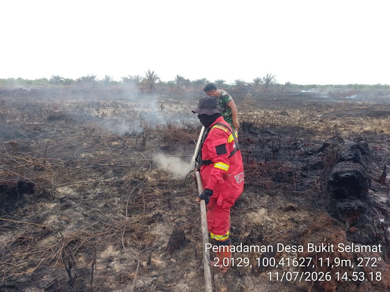 Karhutla di Pulau Serdang Masuk Hari Kedua Api Padam