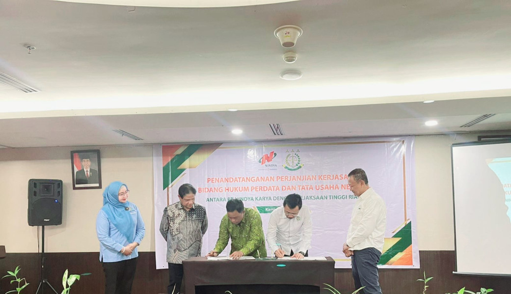 Penandatanganan Nota Kesepahaman dan Perjanjian Antara Kejaksaan Tinggi Riau dengan PT Nindya Karya