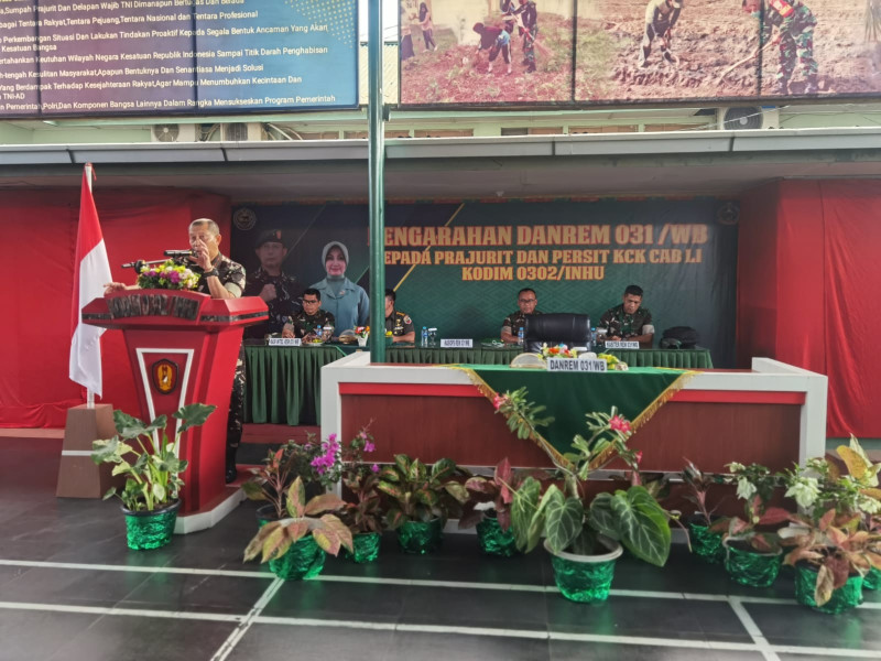 Saat Pengarahan ke Prajurit Kodim 0302/Inhu, Danrem 031/WB : 'Prajurit Jangan Terlibat Narkoba'