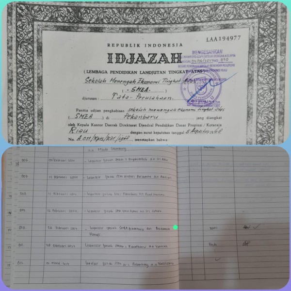 Legalisir Fotocopy Ijazah SMEA atas Nama Bistamam Diduga Aspal