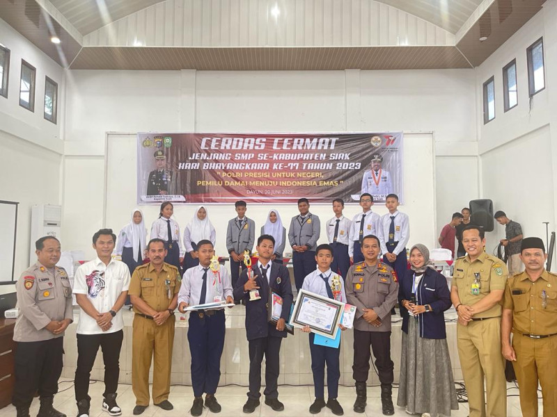 Meriahkan Hari Bhayangkara Ke - 77, Polres Siak Gelar Cerdas Cermat Tingkat SMP Sederajat se Kabupaten Siak