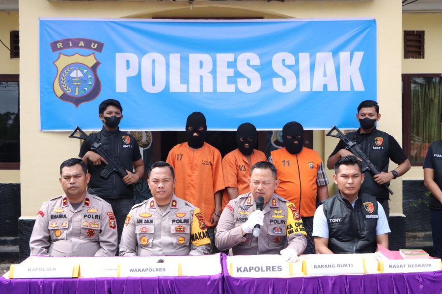 Beraksi di 16 TKP di Berbagai Kabupaten, 3 Kawanan Spesialis Pencuri Sapi Ditangkap Polres Siak