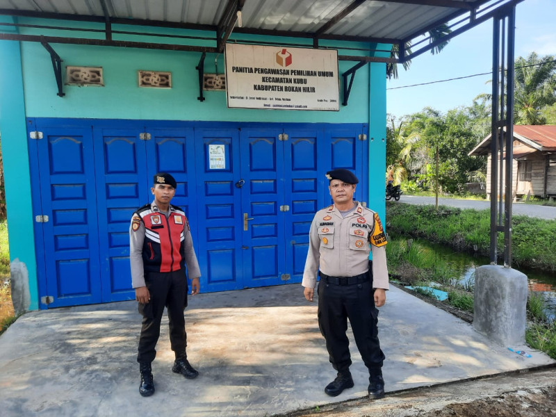 Pantau Situasi Kamtibmas, Satgas Preventif Polres Rohil Perketat Pengamanan KPU dan Patroli Panwaslu Kubu