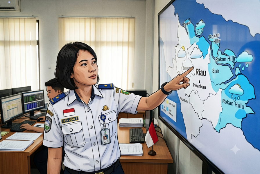 Waspada Hujan Lebat Disertai Petir dan Angin Kencang di Riau Hari Ini